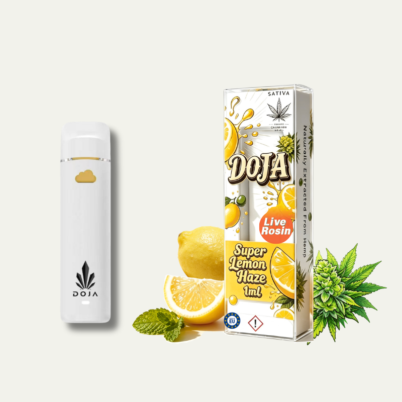 DOJA Cloud 1ml Live Rosin Happy Cannabis Disposable Vape 800 Puffs 4 Flavors